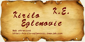 Kirilo Eglenović vizit kartica